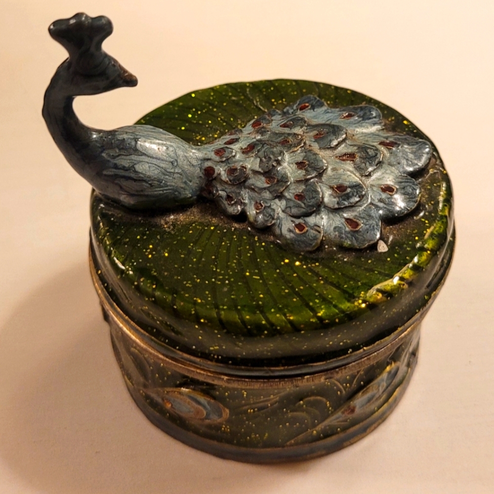 Decorative Peacock Trinket Box